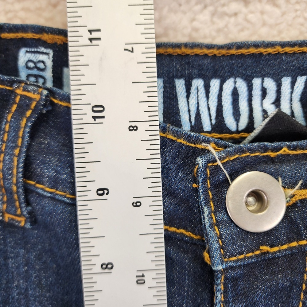BiLT Iron Workers Jeans Womens 8 Blue Aramid fiber Lined Motorcycle Knee Pads - Picture 8 of 9